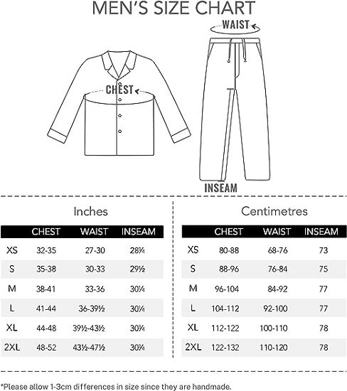 Men's Pajama Set Long Sleeve with Pocket Woven Cotton Knit Plaid Button-Down